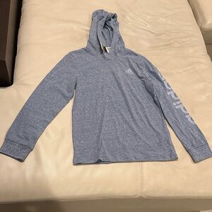 adidas Blue Long Sleeve Kids Hoodie Tee